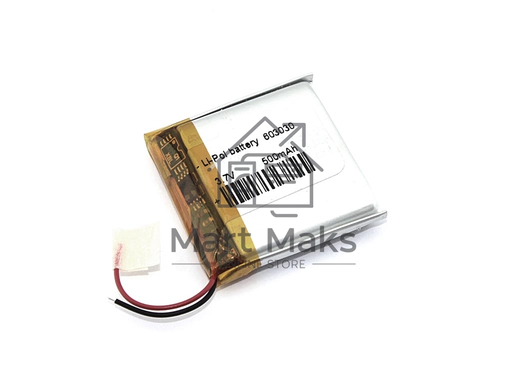Аккумулятор Li-Pol (батарея) 6*30*30мм 2pin 3.7V/500mAh