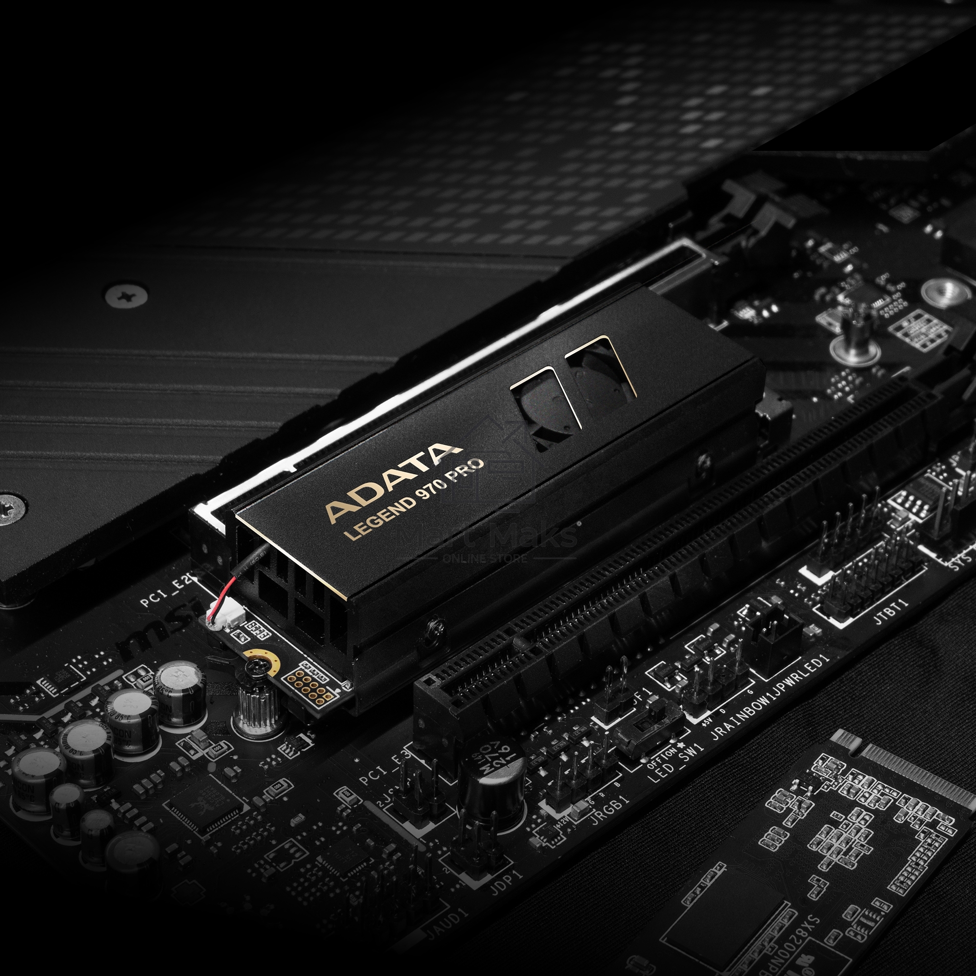 Накопитель SSD ADATA Legend 970 Pro, 2TB, PCIe 5.0 x4, M.2 2280, NVMe, R/W 14000/10000, активное охлаждение