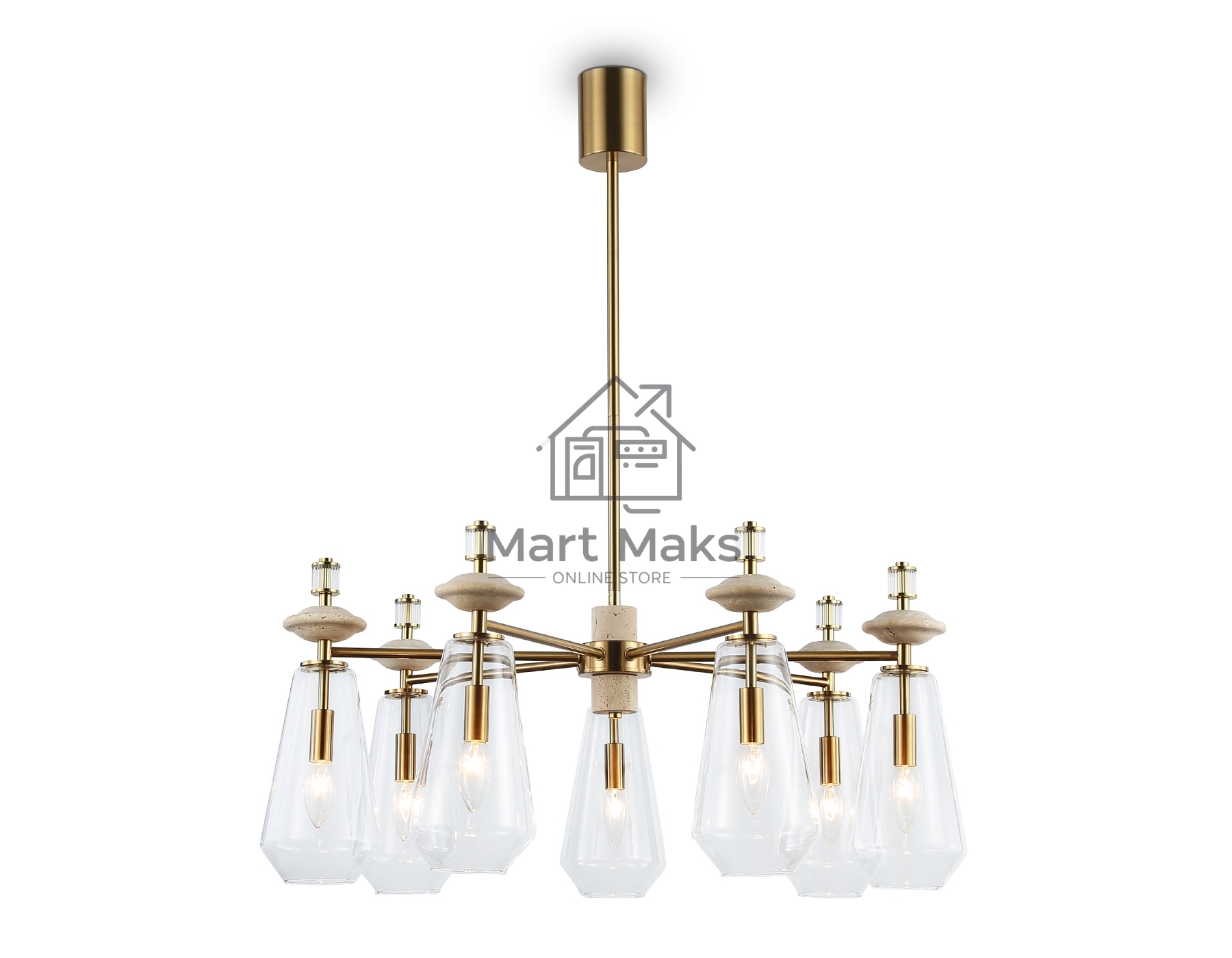 Люстра Ambrella light LH53306/7 BS/CL латунь/прозрачный E14*7 max 40W D770*925