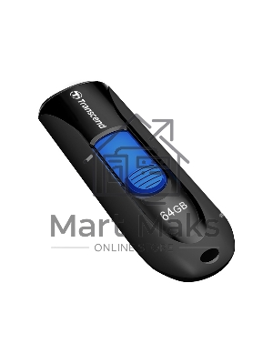 Флешка USB Transcend JetFlash 790 (TS64GJF790K), 64 Gb, USB 3.0, R/W 90/40, черный/синий