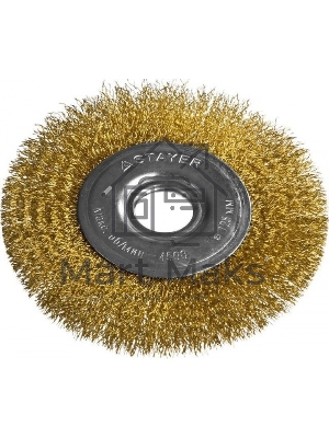 Кордщетка STAYER PROFESSIONAL 35122-125 д/УШМ витая стальная латун.проволока 0.3мм 125мм/22мм