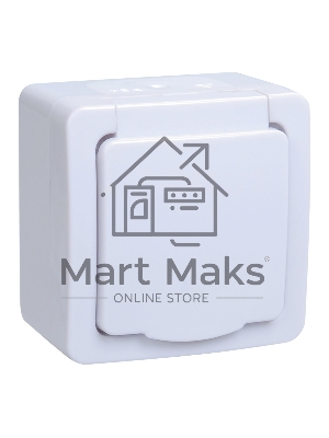 Розетка одноместная Iek ERMP12-K01-16-54-EC РСб20-3-ГПБб роз.1м с з/к о/у IP54 (цвет крышки:белый) ГЕРМЕС PLUS