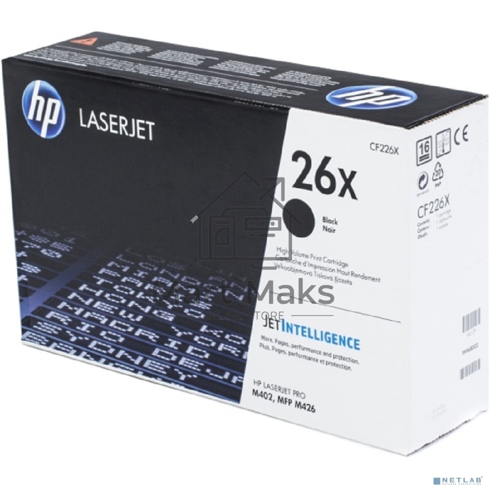 Тонер Картридж HP 26X CF226X черный для HP LJ Pro M402/M426 (9000стр.)