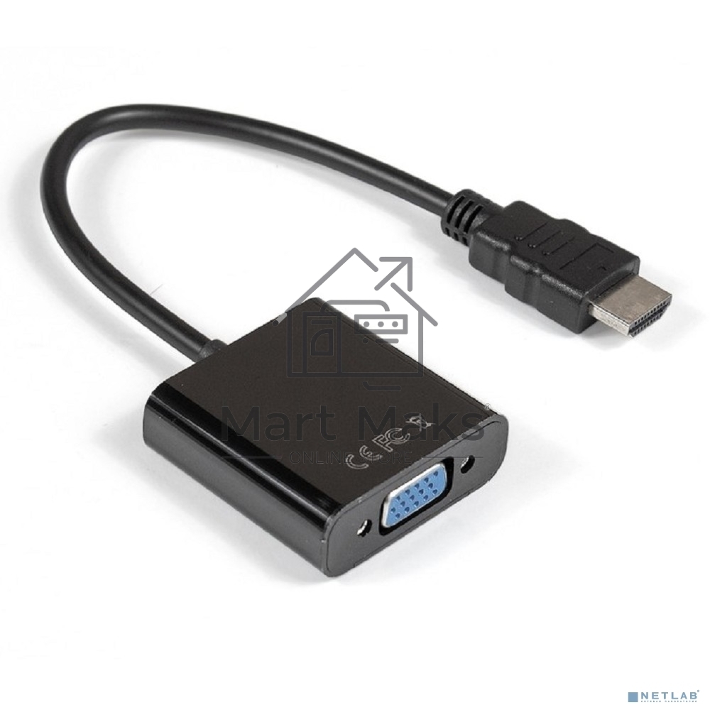 Кабель-переходник ExeGate EX284926RUS HDMI-VGA ExeGate EX-HDMIM-VGAF-0.15 (19M/15F, 0,15м)