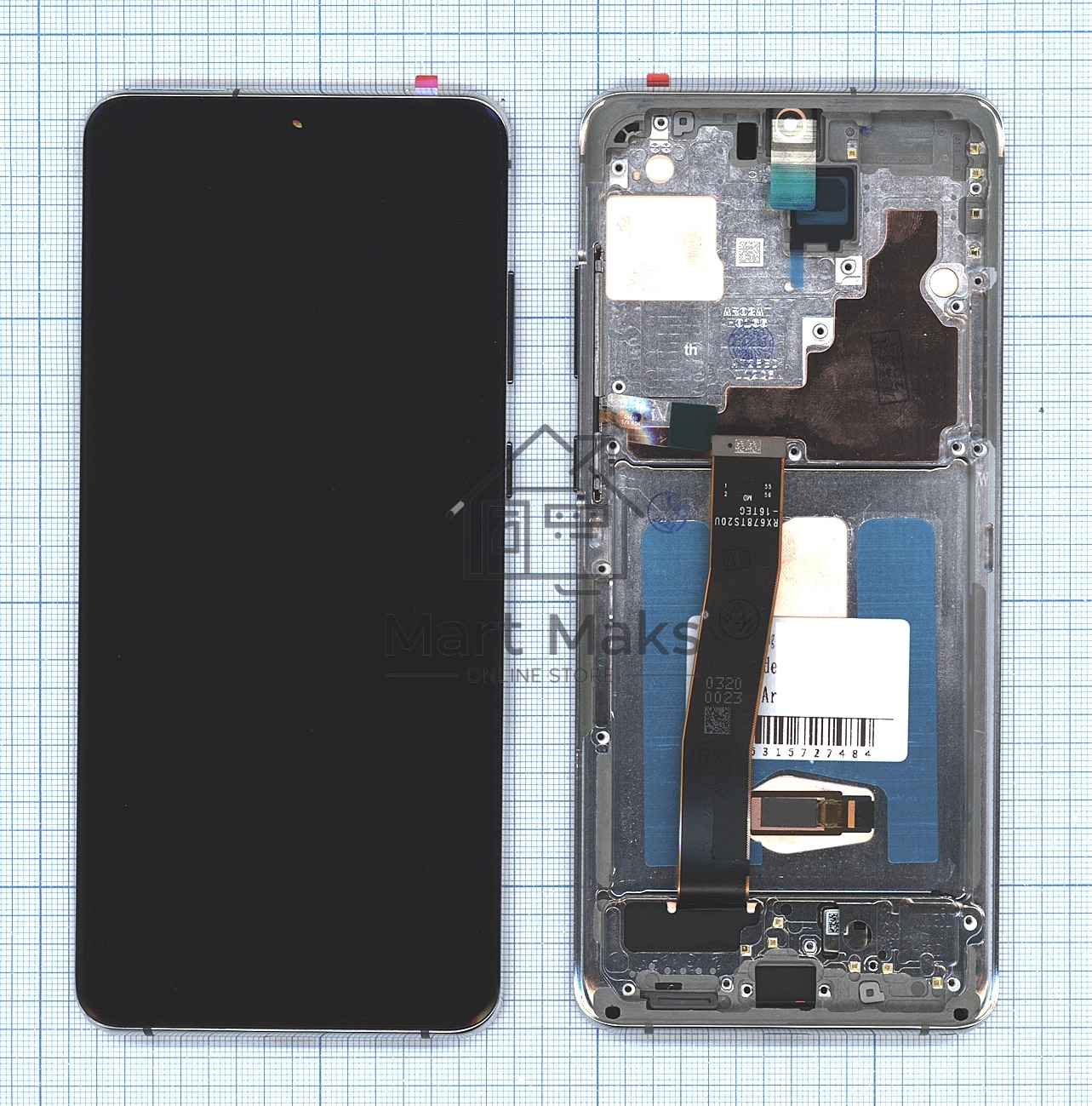 Дисплей для Samsung Galaxy S20 Ultra SM-G988B в сборе с тачскрином и рамкой (OLED) черный