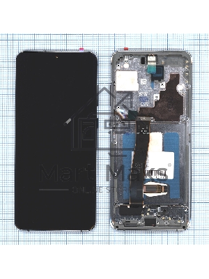 Дисплей для Samsung Galaxy S20 Ultra SM-G988B в сборе с тачскрином и рамкой (OLED) черный