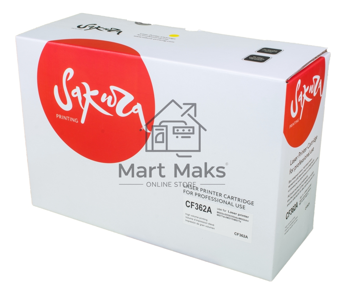 Картридж лазерный Sakura CF362A для HP Color LaserJet Enterprise M553n/553X/553dn HP Color LaserJet Enterprise M552dn, желтый, 5000 к.