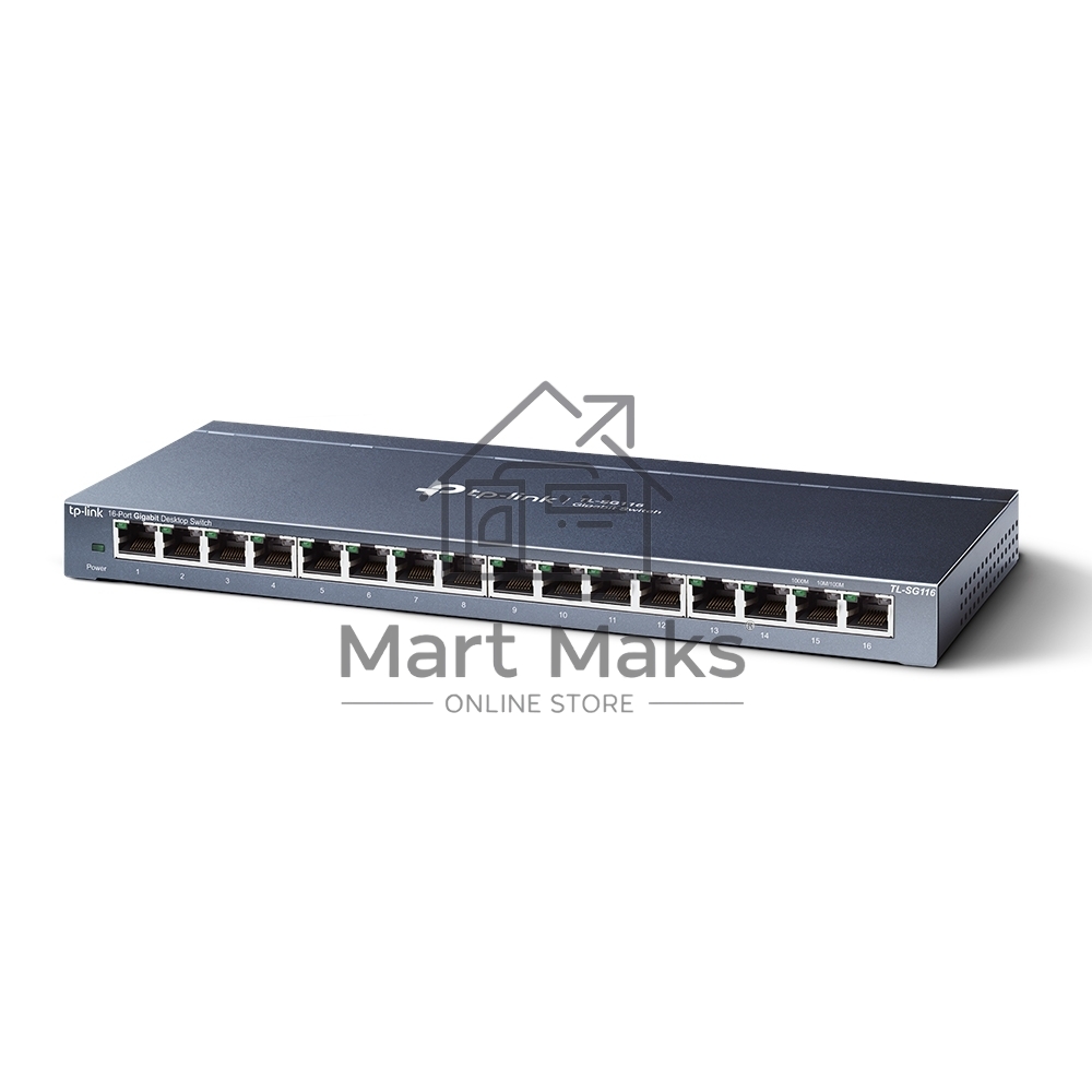 Коммутатор TP-LINK TL-SG116 16-портовый гигабитный настольный коммутатор