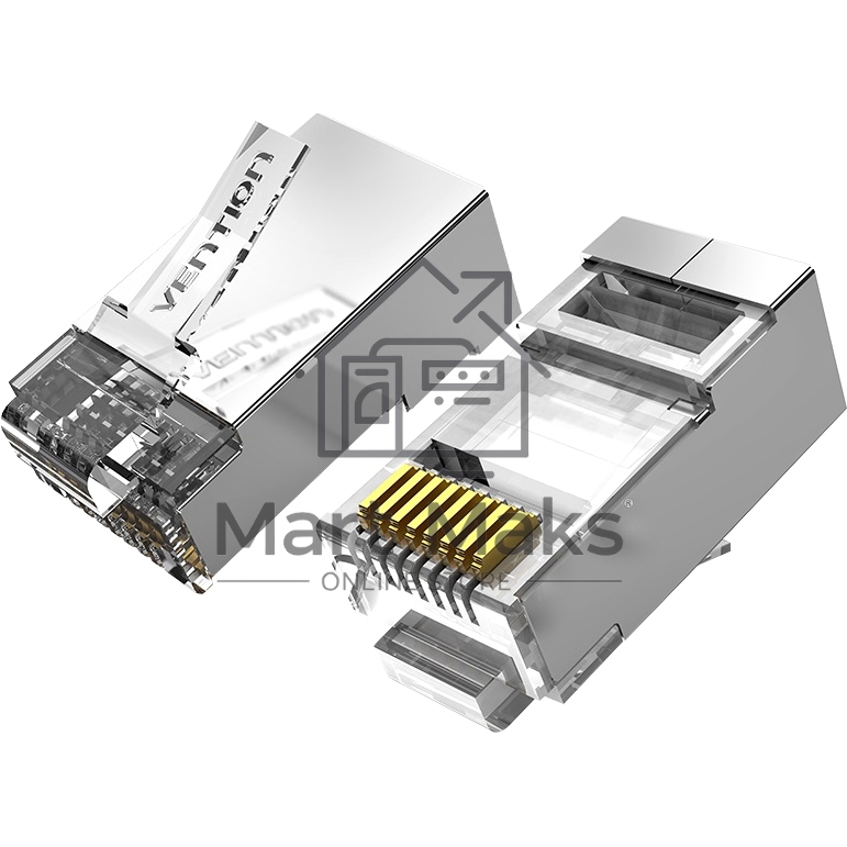Коннектор Vention RJ45 (8p8c), FTP, cat. 6A, под витую пару, экранированный (10шт.)