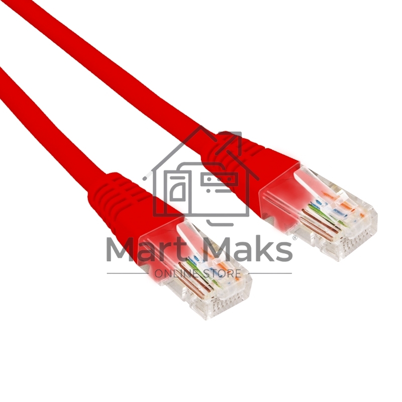 Патч-корд U/UTP Rexant категория 6, RJ45-RJ45, неэкранированный, 26AWG, LSZH, красный, 0.3 м