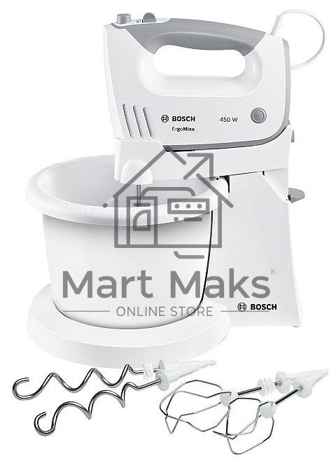 Миксер стационарный Bosch MFQ36460 450Вт белый/серый