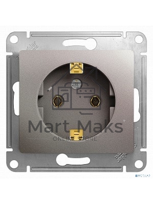 Розетка Systeme electric GSL001243 Glossa с заземлением,16А, 250В, механизм, платина