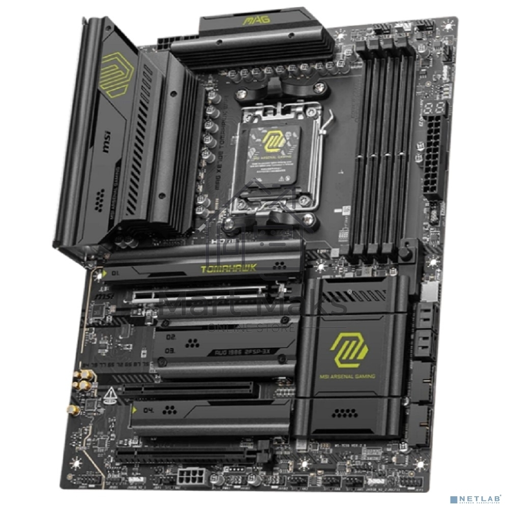 Материнская плата MSI MAG X870E TOMAHAWK WIFI, AM5, AMD X870, 4xDDR5, 4xSATA, 4xM.2, 1xPCI-E 5.0 x16, 1xPCI-E 4.0 x4, 1xPCI-E 3.0 x1, 1xHDMI, 2xUSB Type-C, 1x5Gb LAN, 2xUSB-A 3.2 Gen 2, 3xUSB-A 3.2 Gen 1, 4xUSB-A 2.0, 7.1, Wi-Fi 7, ATX