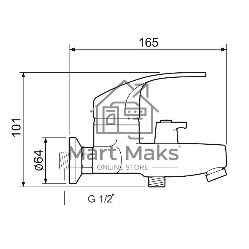 SL85-009E Смеситель для ванны, ø35