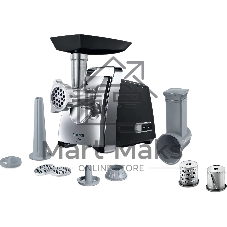 Мясорубка электрическая Bosch MFW67440 черный, 2000 Вт, 3.5 кг/мин, реверс, защита от перегрузки, насадки - 4