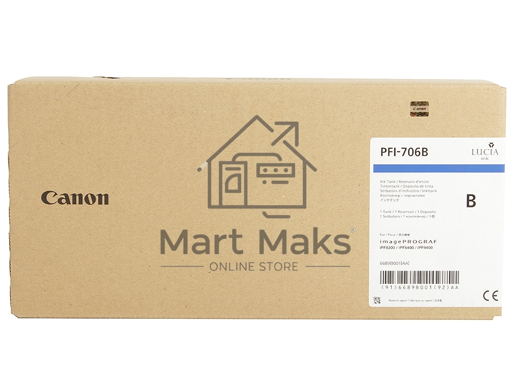 Картридж струйный Canon PFI-706 B синий для iPF8400/9400 (6689B001)