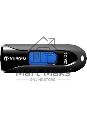 Флешка USB Transcend JetFlash 790 (TS256GJF790K), 256Gb, USB 3.1, R/W 90/40, черный/синий