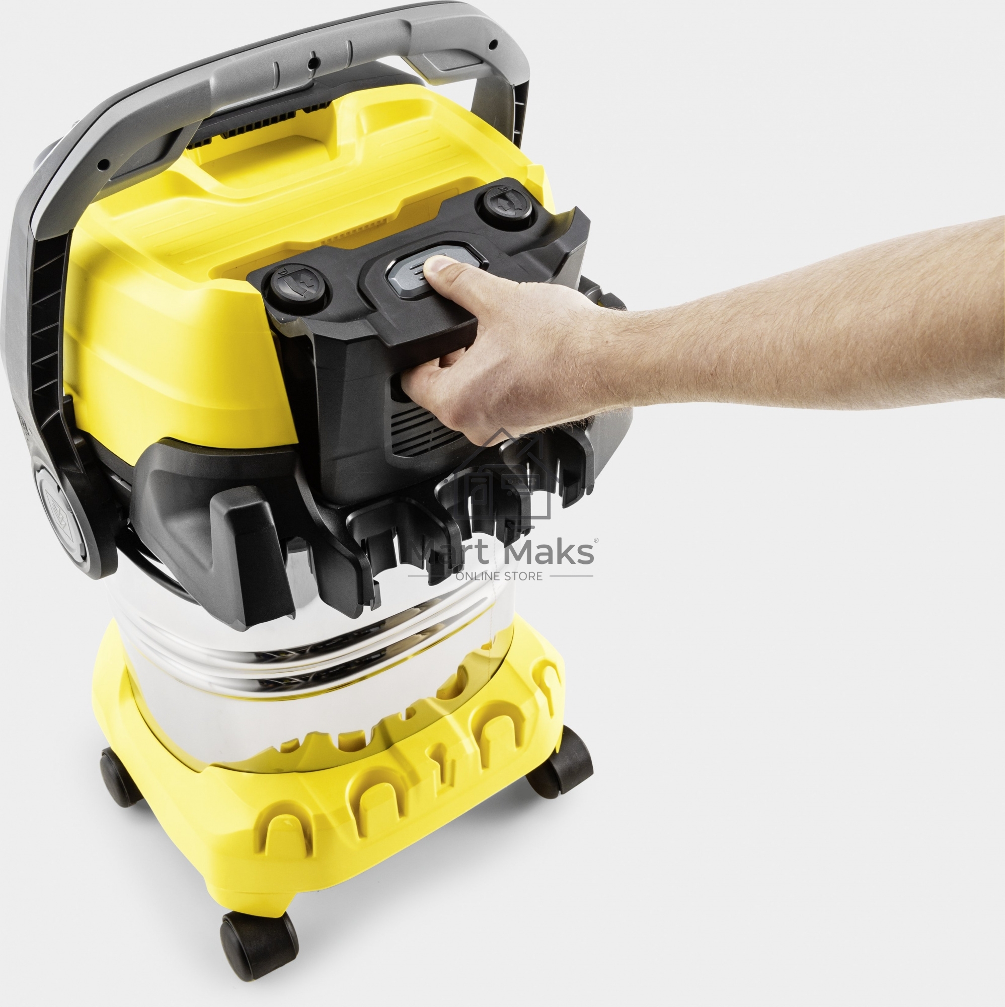 Строительный пылесос Karcher WD 5 S V-25/5/22 желтый, 1100 Вт, уборка сухая/сбор воды, пылесборник мешок/контейнер, 25 л