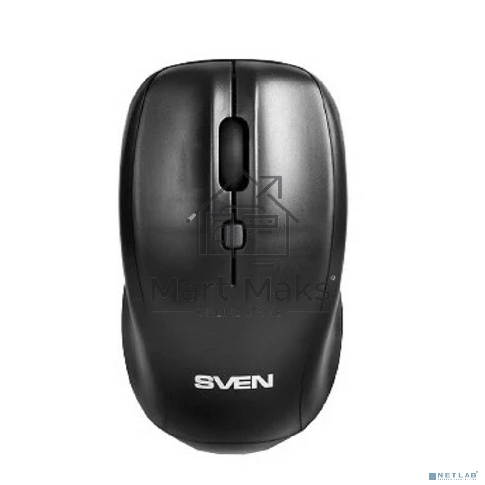 Мышь беспроводная SVEN RX-305 черный, 1600 dpi, радиоканал, USB, кнопки - 4