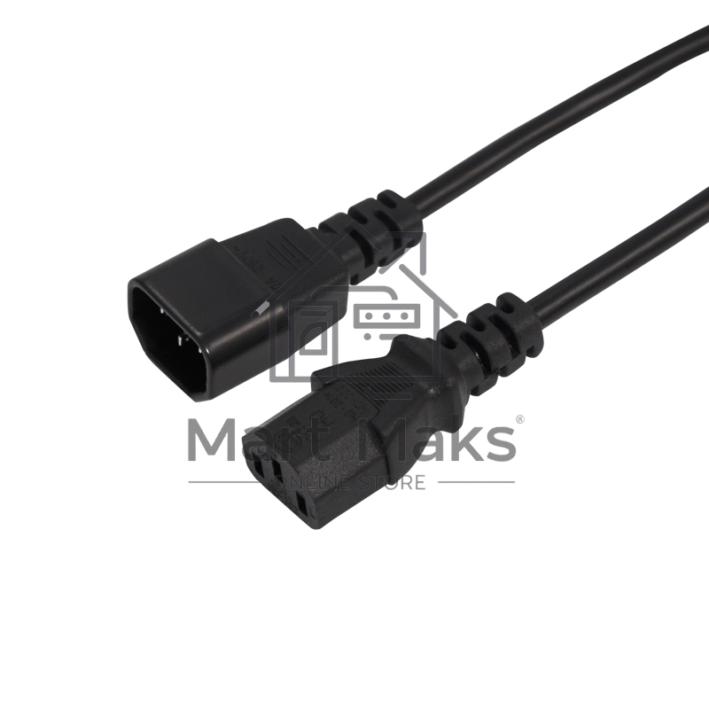 Шнур сетевой Rexant IEC 320 C13 – IEC 320 C14 3x0,75мм², длина 0,6м