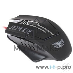 Мышь проводная Qumo Dragon War Red Alert черный, 2400 dpi, USB, кнопки - 7