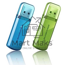 Флешка USB Silicon Power Helios 101 (SP016GBUF2101V1B), 16Gb, USB 2.0, Type-A, R/W 18/12, голубой