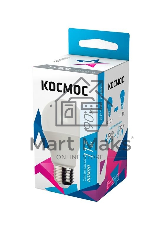 Лампа светодиодная LED BASIC A60 11Вт 220В E27 4500К КОСМОС LkecLED11wA60E2745