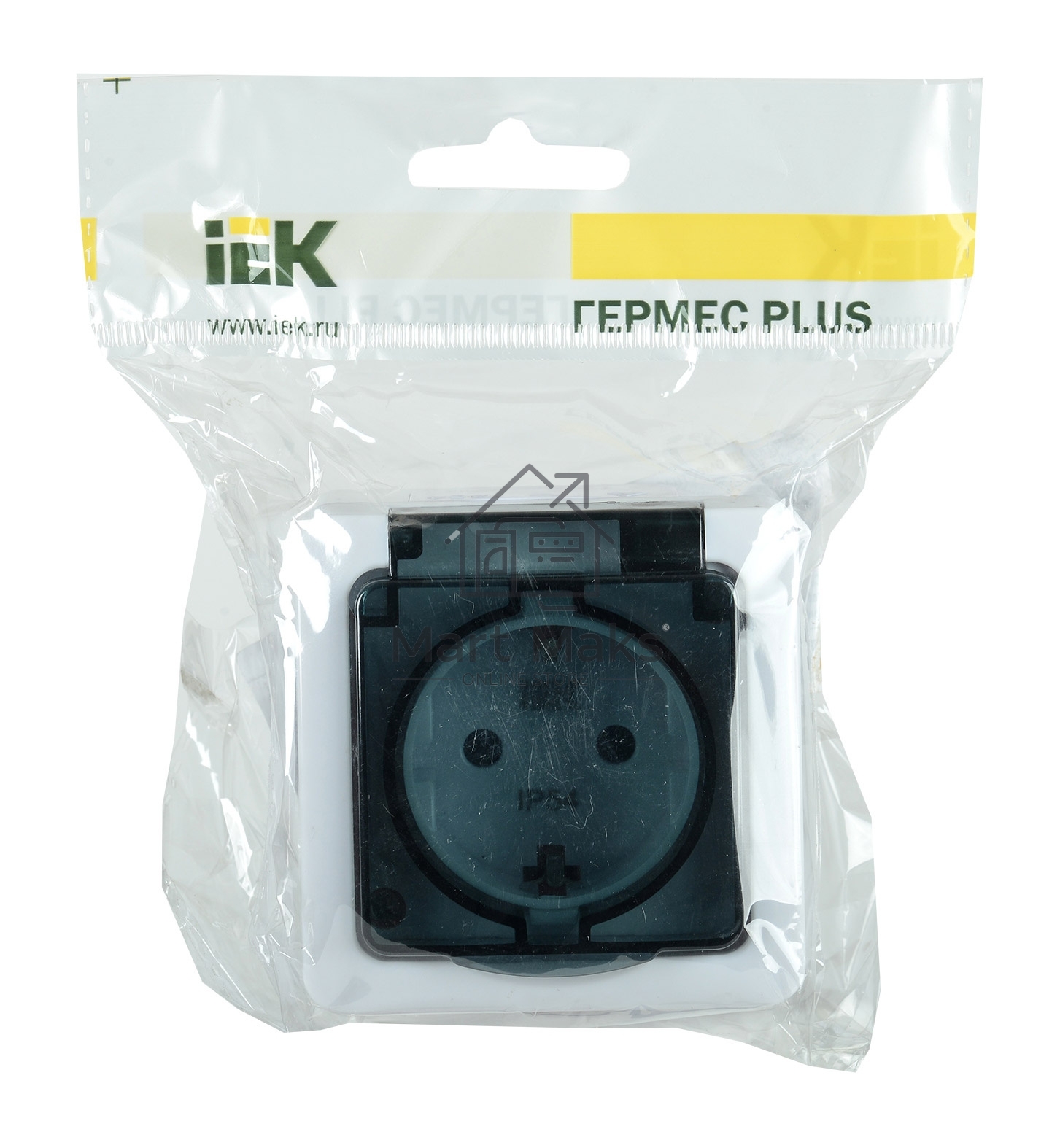 Розетка Iek ERMP12-K03-16-54-EC РСб20-3-ГПБд роз 1м с з/к о/у IP54 (цвет крышки:дымчатый) ГЕРМЕС PLUS
