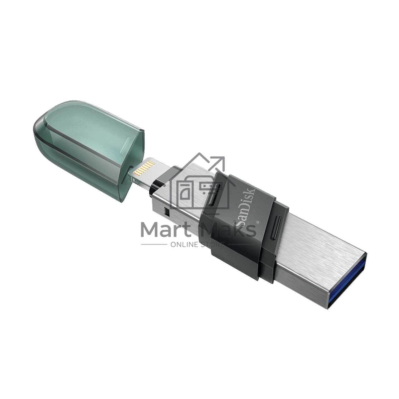 Флешка USB R/W R/W Sandisk 128Gb iXpand Flip SDIX90N-128G-GN6NE USB3.1 зеленый/серебристый