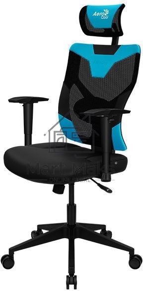 Кресло Aerocool GUARDIAN Ice Blue (<150кг, эргономичное, сетчатый материал, 2D подлокотник)