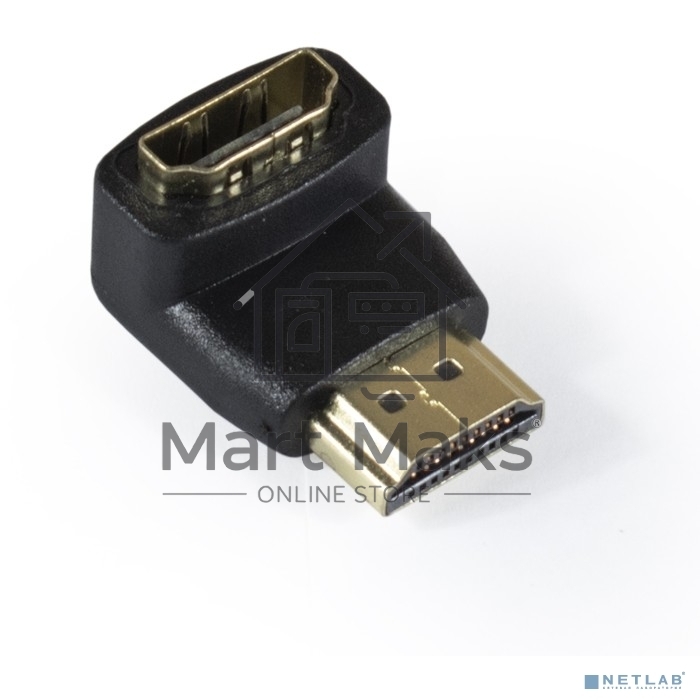 Переходник Exegate EX284919RUS HDMI-HDMI EX-HDMI90-FML (19M/19F, угловой, позолоченные контакты)