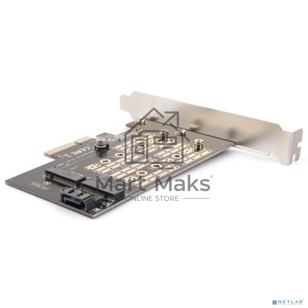 Адаптер AgeStar AS-MC02  PCI-E для M.2 SATA SSD+M.2 NVME SSD Card