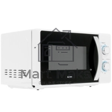 Микроволновая печь BBK 20MWS-711M/WS C белый/серебристый, 20 л, 700 Вт, переключатели - поворотный механизм