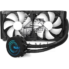 Система жидкостного охлаждения для ПК/Water Cooling System NZXT Kraken Elite 280 RGb (250W, 280мм, LED temp., Black/Fans: 2x140мм, 98.61CFM, 34.5dBA, 2000RPM/Pump height 65мм, 2800RPM, Rad thickness 27мм/S: 1851, 1700, 1200, 115X, AM5, AM4)