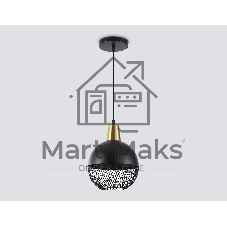 Светильник Ambrella light TR8504 BK/CP черный/медь E27 max 60W D200*1000