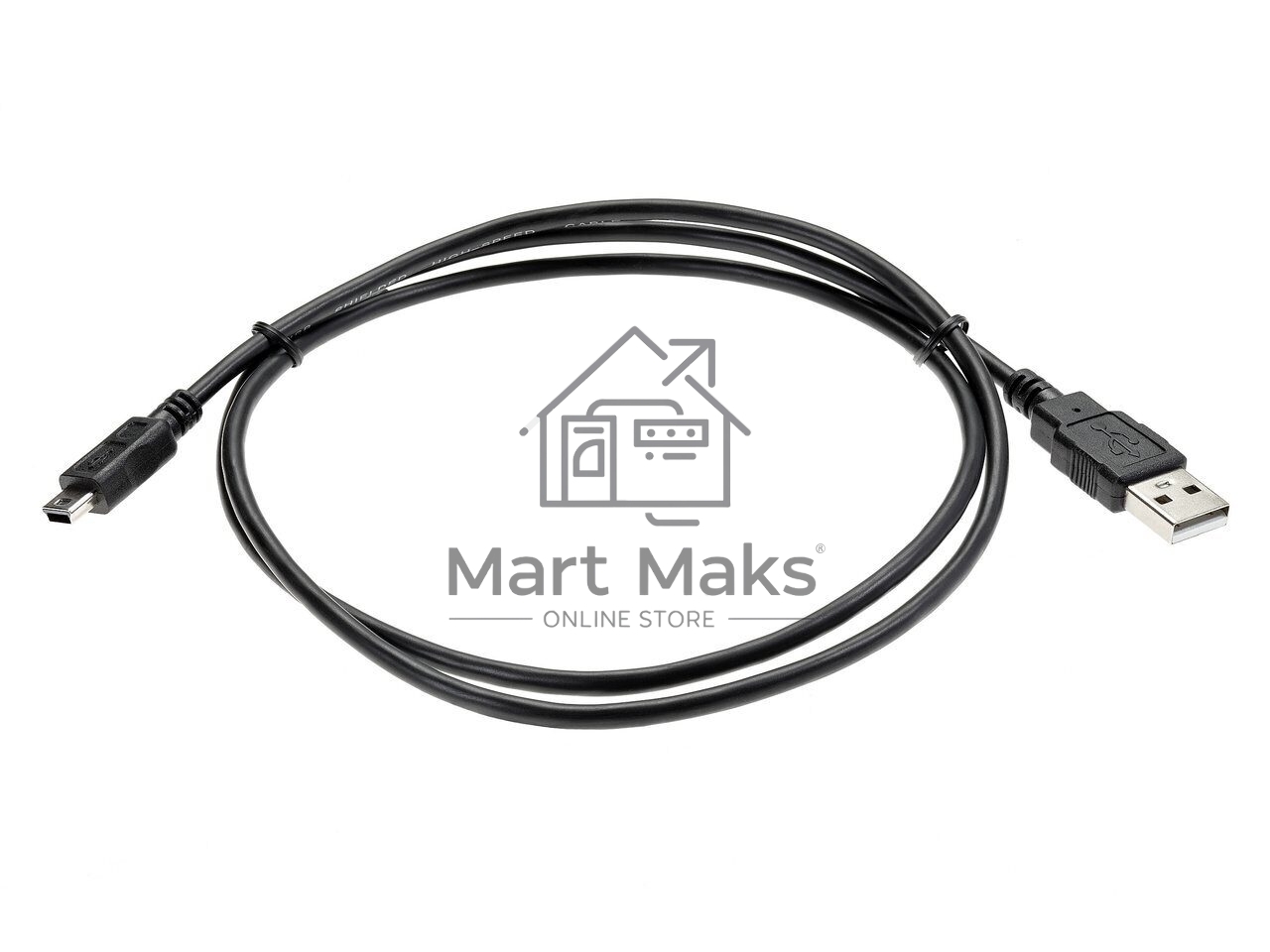 Кабель USB 2.0 A-->mini-B 5P (1м) черный TELECOM/VCOM <TC6911BK-1.0M>