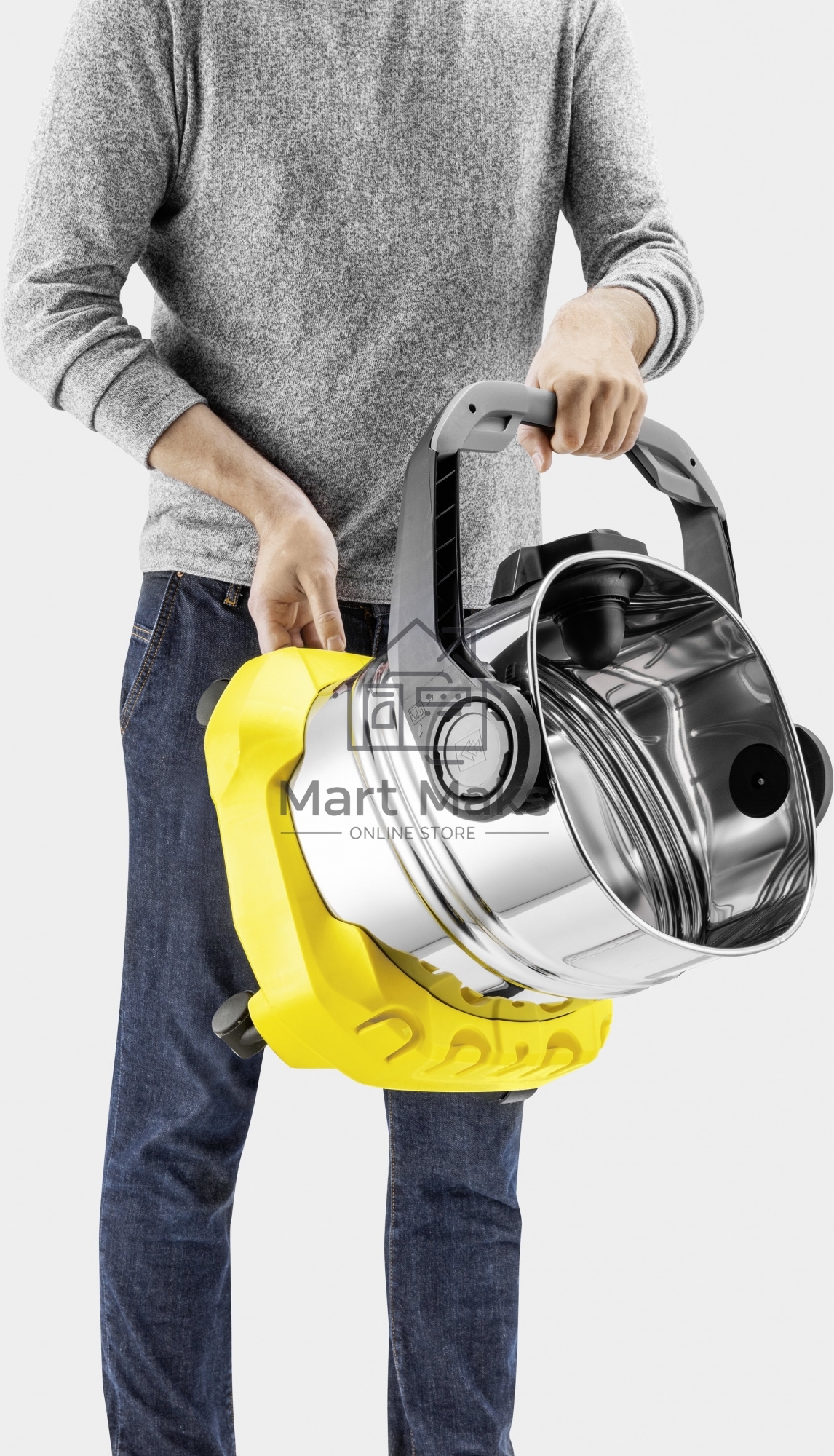 Строительный пылесос Karcher WD 5 S V-25/5/22 желтый, 1100 Вт, уборка сухая/сбор воды, пылесборник мешок/контейнер, 25 л
