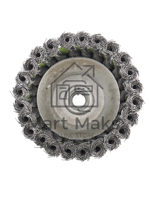 Щетка для УШМ СИБРТЕХ, 75 мм М14, чашка, крученая металлическая проволока 0,5 мм 746247