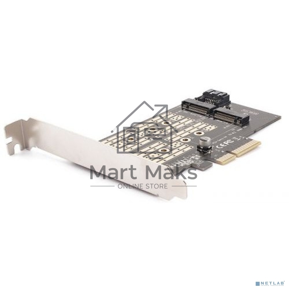 Адаптер AgeStar AS-MC02  PCI-E для M.2 SATA SSD+M.2 NVME SSD Card
