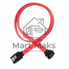 Кабель GoPower SATA (m)-SATA (m) 0.5м силикон ver.2.0 красный (1/250)