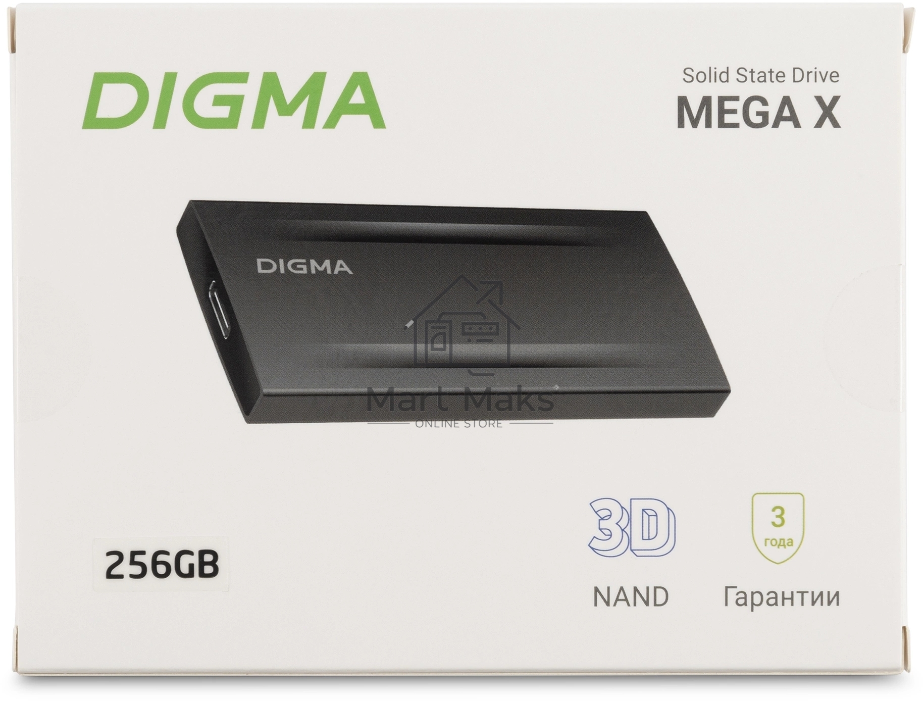 Внешний накопитель SSD Digma USB3.2 Gen2x2 256GB DGSM8256G2MGG MEGA X 1.8