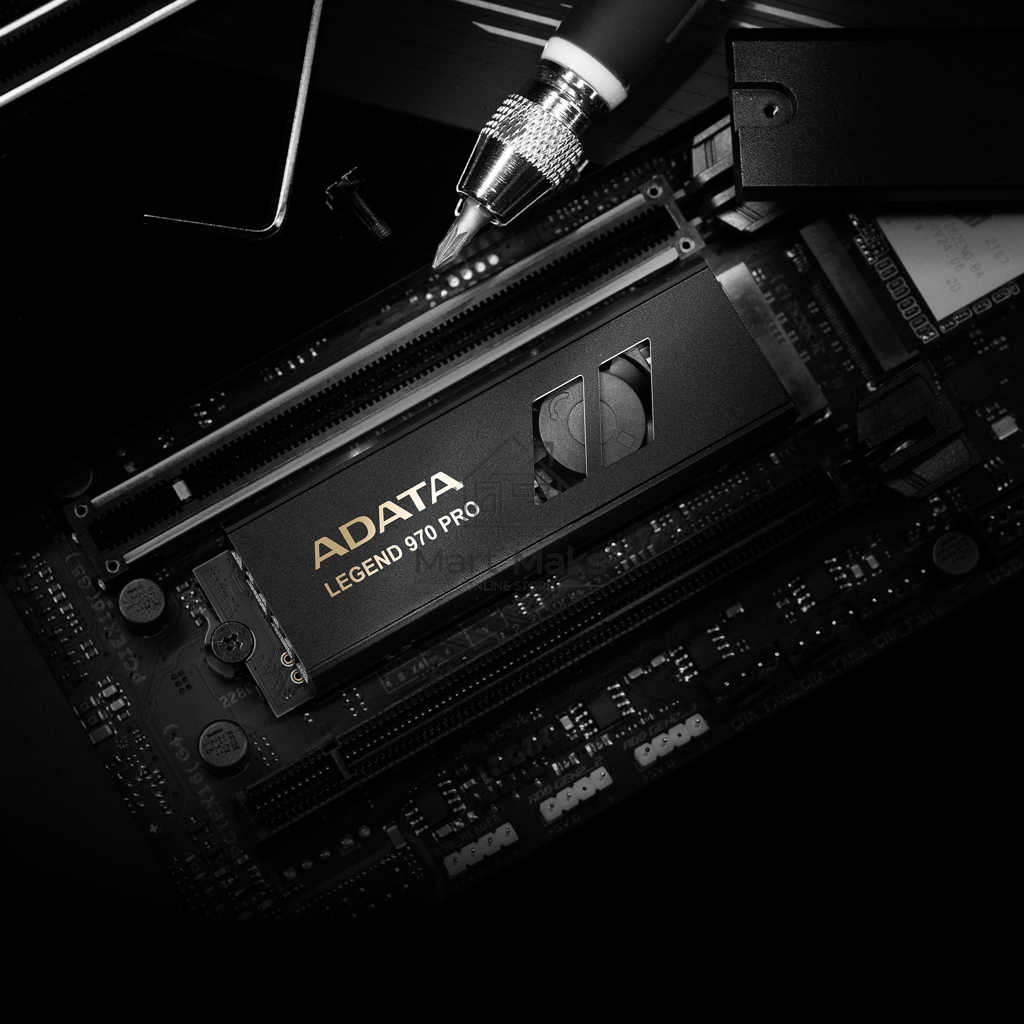 Накопитель SSD ADATA Legend 970 Pro, 2TB, PCIe 5.0 x4, M.2 2280, NVMe, R/W 14000/10000, активное охлаждение
