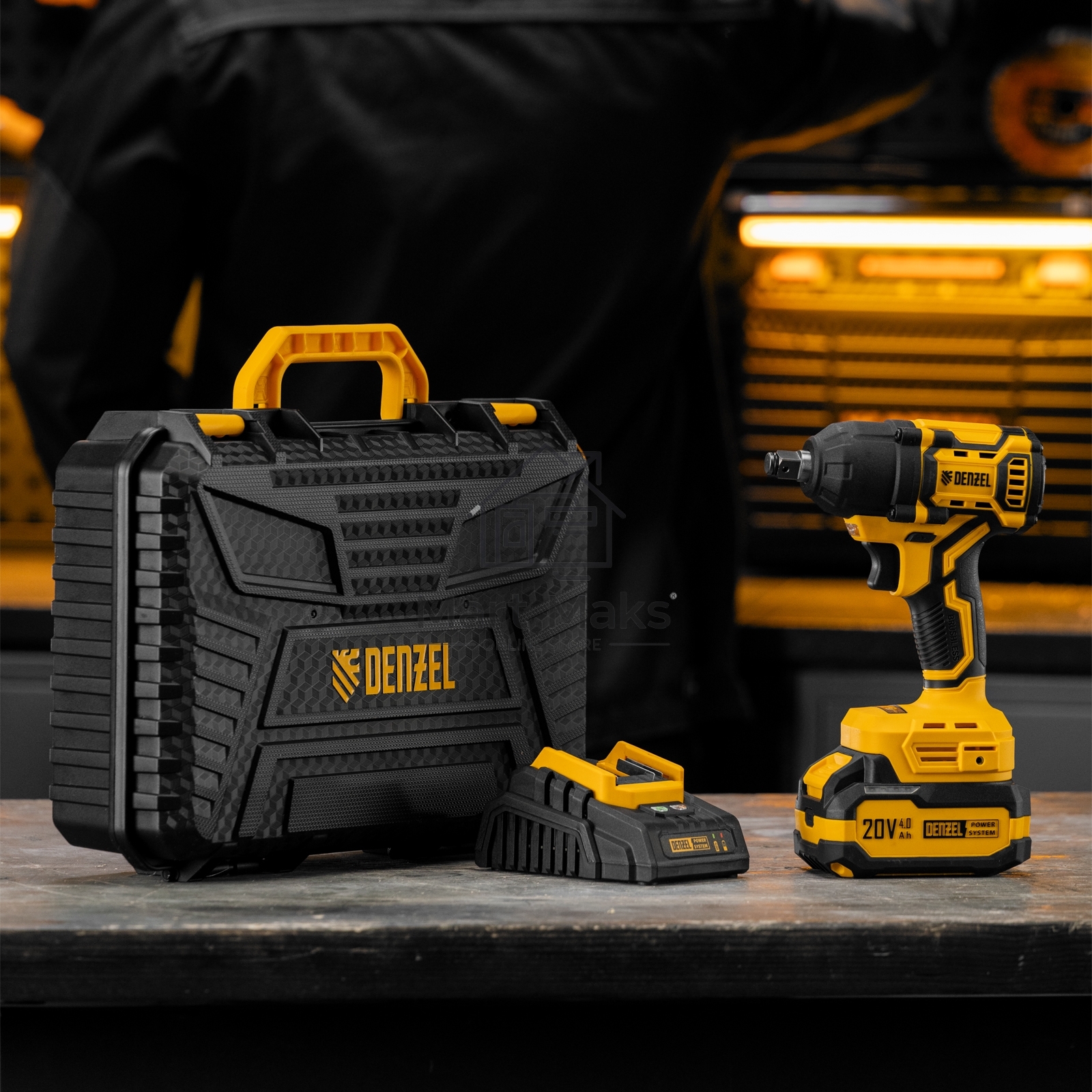 Гайковерт ударный аккумуляторный бесщет. CIWH-BL-20-500, Li-Ion, 20 В Denzel