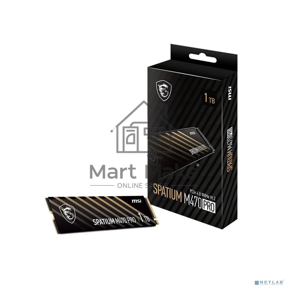 Накопитель SSD MSI M.2 2280 1Tb SPATIUM M470 PRO Client SSD S78-440L0J0-P83, PCIe Gen4x4 with NVMe
