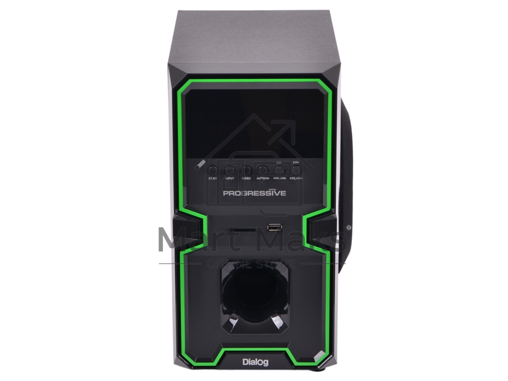 Колонки Dialog Progressive AP-222B BLACK - акустические колонки 2.1, 30W+2*10W RMS, Bluetooth, USB+SD reader
