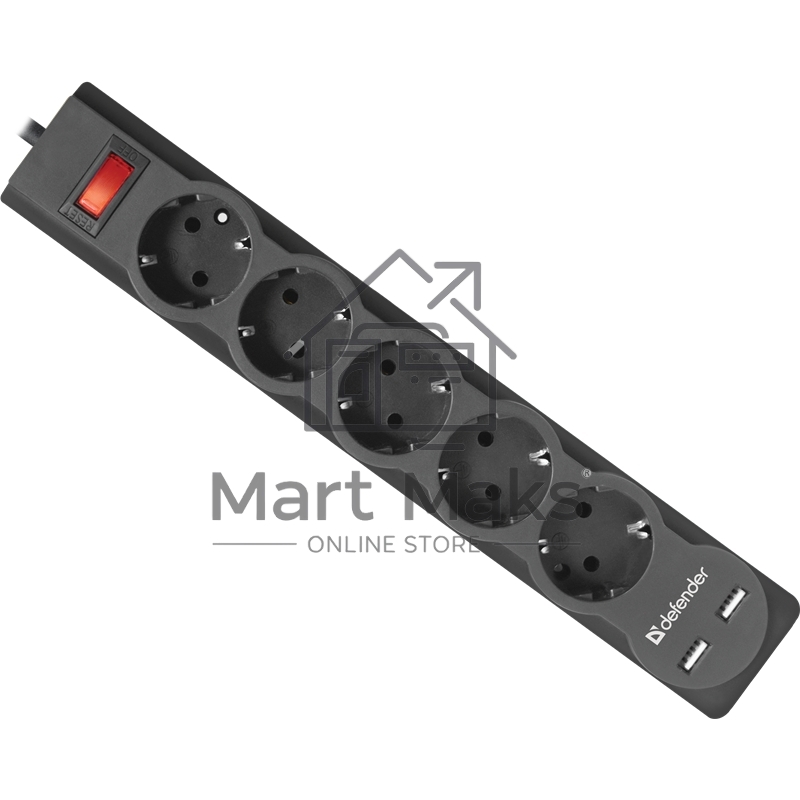 Сетевой фильтр Defender 5M DFS 755 5OUTL.