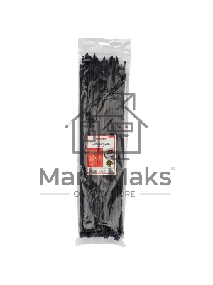 Хомут-стяжкa нейлоновая с тройным замком Rexant 500x7,6 мм, черная, упаковка 100 шт.