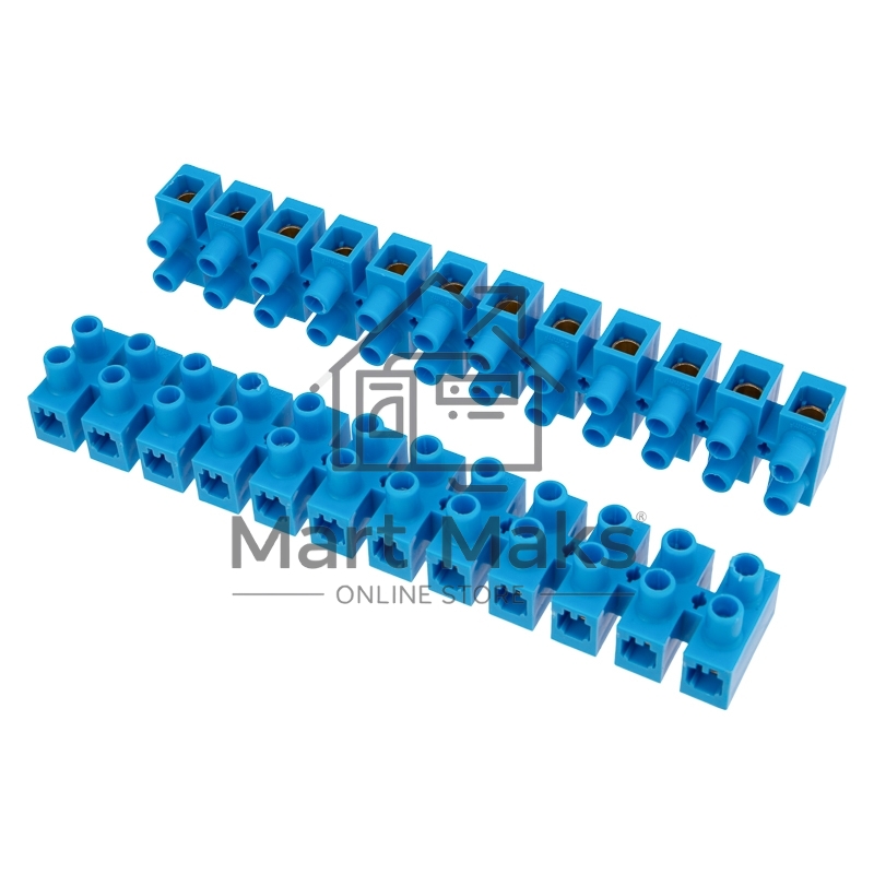Клеммная винтовая колодка KВ-25 10-25, ток 60 A, полиэтилен синий Rexant (10 шт./уп.)
