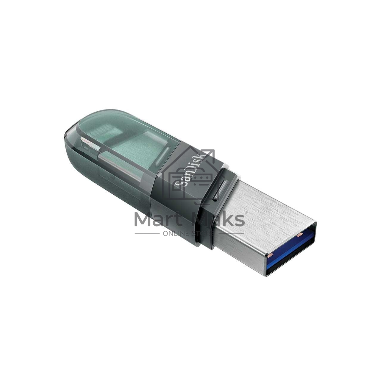 Флешка USB R/W R/W Sandisk 128Gb iXpand Flip SDIX90N-128G-GN6NE USB3.1 зеленый/серебристый