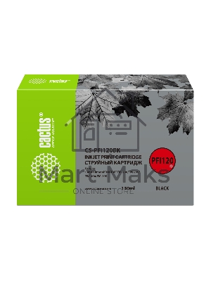 Картридж струйный Cactus CS-PFI120BK черный (130мл) для Canon imagePROGRAF TM-200/TM-205/TM-300/TM-305